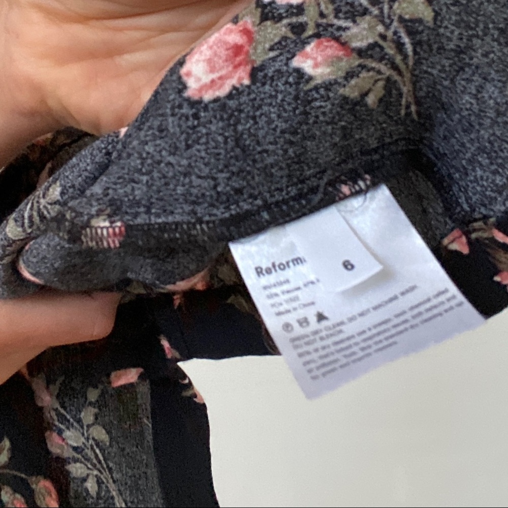 Reformation Black Floral Mini Dress - Picture 5 of 5